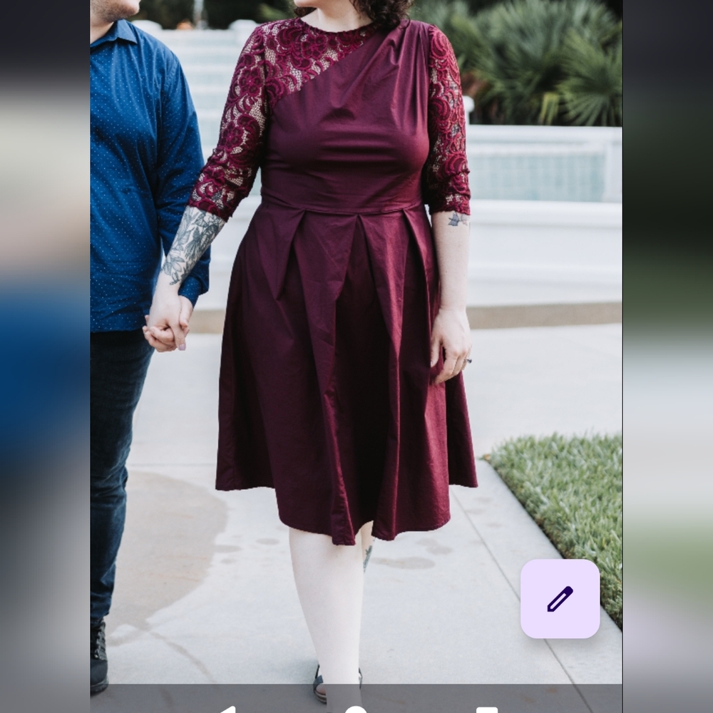 Elegant Burgundy Lace Dress